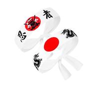 Angoily Diadema Japonesa Samurái 2 Piezas para Hombre, Diadema de Sushi y Karate, Cinta de Cabeza Deportiva Transpirable para Cocina, Entrenamiento y Disfraces, Absorción de Sudor, Color