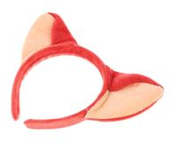 Angoily Diadema Orejas de Animal de Peluche Rojo para Cosplay, Accesorio Cabello de Fiesta y Carnaval, Diadema Animal y Creativa para Disfraces y Sesiones Fotográficas