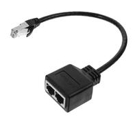 Angoily Divisor Cable de Cobre Estañado y Plástico Ethernet Rj45 1 a 2 Macho a Doble Hembra Adaptador de Red Instalación Plug and Play, Resistente a Deformaciones