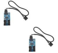 Angoily Divisor De Puerto USB para Placa Base 3 Unidades Concentrador USB De 9 Pines Adaptador De Extensión USB 2.0 Salida Dual De 9 Pines