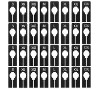 Angoily Divisores de Ropa para Armario de Plástico Transparente, 32 Piezas Anillos y Espacio para Escribir Tallas (xxs a Xxxl), Organizadores para Colgadores, Separadores Prácticos