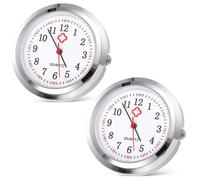 Angoily Esfera de Reloj de Bolsillo Diseño Conciso y Elegante para Enfermeras 2 Piezas Varios Estilos Vidrio Fácil de Llevar Varios Estilos para Uso Manual DIY