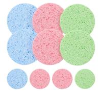 Angoily Esponjas Desmaquillantes Faciales Ovaladas 8 CM 10 Unidades Algodón Natural Madera Discos Limpiadores Reutilizables para Limpieza y Cuidado Facial Diario Color Color Aleatorio