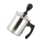 Angoily Espumador Leche Manual Inoxidable Doble Filtro Taza Leche Café Cappuccino Latte