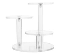Angoily Estante Acrílico Transparente Redondo de 3 Niveles, Expositor Escalonado para Joyas, Perfumes y Figuras de Acción, Organizador Compacto para Exhibición y Almacenamiento en Tocador
