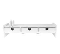 Angoily Estante De Almacenamiento De Teclado Vertical Simple Apoyo Elevado Pararse Soporte para Ordenador con Cajones Escritorio Soporte para Laptop Cajón Altura Wpc