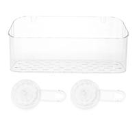 Angoily Estante de Baño para Almacenamiento sin Taladro Ventosa Fuerte Material Pet Transparente, Tamaño Grande, Adecuado para Organizar en Ducha y Baño