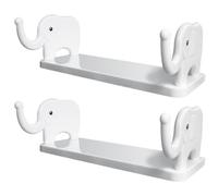 Angoily Estante Flotante sin Taladro Blanco de PP Resistente y Decorativo para Baño y Oficina, Juego de 2 Piezas para Organizar y Decorar Espacios Pequeños