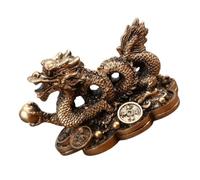 Angoily Estatua Dragón Resina Feng Shui Decoración Escritorio Imit Cobre Ornamento Artístico Moderno para Hogar Oficina