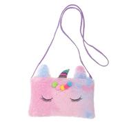 Angoily Estuche de Lápices de Peluche Multifuncional con Diseño de Unicornios Bolsa de Papelería Grande y Lavable para Maquillaje Teléfono y Monedas para Escolar