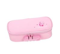 Angoily Estuche para Lápices para Niños Gran Capacidad con Cerradura De Combinación, Portátil, De Tela Oxford Rosa, Organizador De Bolígrafos Manual para Escuela y Oficina