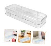 Angoily Estuche para Lápices y Organizador De Papelería para Estudiantes, Transparente, Doble Capa, Gran Capacidad, Material Abs Resistente, Portátil para Escuela y Uso Diario