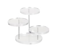 Angoily Expositor de Joyas Giratorio Ajustable de 3 Niveles, Estante Acrílico Transparente para Pendientes, Soporte Organizador de Almacenamiento Multifuncional para Joyería y Cosméticos