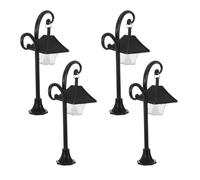 Angoily Farolas Vintage Iluminación LED Integrada Conjunto de 4 para Casa de Muñecas para Material Abs, Tamaño 14.3x8x4.4cm, Adecuado para Decoración y Fotografía
