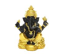 Angoily Figura de Hindú de Color Dorado y, con diseño de Elefante, Mesa Budista Ganesh Ganpati para coleccionar, Arte en casa, Oficina, Mesa de dispay, Estatua de Elefante