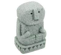 Angoily Figura de Piedra Balinesa para Jardín Estatua Zen Miniatura de Hombre Pensante Decoración de Terrarios y Bonsáis Escultura Pequeña para Exteriores y Micropaisajes Estilo