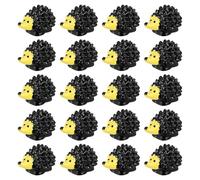 Angoily Figuras de Erizo de Resina Mini Animal: 20 Piezas césped Micro Erizo Estatua de Hadas jardín césped Paisaje Animal Figura Escultura decoración 1. 8 cm