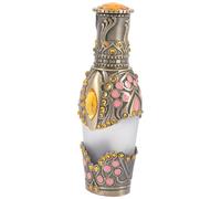 Angoily Frasco de Pequeño 35 Ml Hexagonal de Vidrio Amarillo Piedra Envase para Aceite Esencial y Fragancia Frasco de Vintage para Viaje y Decoración Hogar