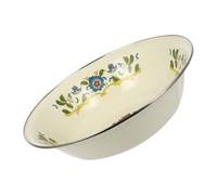 Angoily Fregadero Multiusos de Esmalte Blanco de 29 CM Cuenco Esmaltado Profundo para Sopa y Amasado Base Antideslizante Adecuado para Uso Doméstico y Cocina