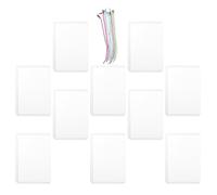 Angoily Fundas Protectoras para Fotografías de Plástico Transparente, Tamaño Pequeño, 10 Juegos con Cadena y Agujeros, Portatarjetas Portátil para Almacenamiento y Uso en Color Aleatorio