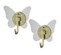 Angoily Gancho de Pared Adhesivo Transparente en Forma de Insecto Alado, 2 Piezas, Colgador Decorativo para Llaves y Ropa, Resistente Necesidad de Taladro, Adecuado para Hogar y Baño