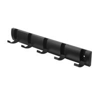 Angoily Gancho de Pared Invisible de Aluminio Negro con 5 Ganchos Plegables y Diseño Elegante para Colgar Toallas y Batas en Baño o Entrada