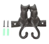 Angoily Ganchos de pared de hierro fundido Vintage Cat Coat Hooks decorativo Animal Percha de pared Rústico Toallero Gancho para cocina Baño Ropa Túnica Llaves Sombreros Bolsas