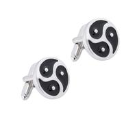 Angoily Gemelos para Camisa de Hombre Redondos de Aleación Diseño Tai Chi Yin Yang, 1 Par, Accesorios de Moda para Puños de Camisa, Ideales para Trajes y Ocasiones Formales