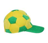 Angoily Gorra de Aficionado de Fútbol de Brasil Forma de Balón, Talla 55-59 Cm, Color Verde y Amarillo, Gorra de Béisbol Ligera para Fiestas de Fútbol y Celebraciones al Aire Libre
