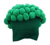 Angoily Gorro de Punto Verde con Forma de Brócoli Esponjoso y Pompón Grande, Cálido y Cómodo para Cosplay y Deportes al Aire Libre en Otoño E Invierno