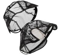 Angoily Gorros de Peluca Abertura U de Malla Elástica 2 Piezas 41 U Forma de U y 43 U Forma de Hilo de Pescar Transpirables y Reutilizables para Confección de Pelucas y Uso Femenino