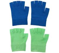 Angoily Guantes de Gel Hidratantes para Manos de Talla Única Hipoalergénicos y Reutilizables 2 Pares Verde y Azul para Terapia de Spa y Cuidado Intensivo de Piel Seca
