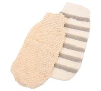 Angoily Guantes Exfoliantes de Baño 2 Piezas de Lino Tejido Tamaño 22X12 CM y 21X11 CM Manoplas Espumosas para Limpieza Corporal y Cuidado Piel Uso Unisex para Ducha y Exfoliación