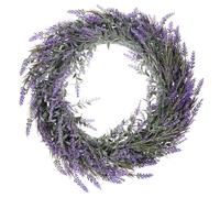 Angoily Guirnalda de Flores Artificiales de Lavanda para Puerta Diseño Realista, Material Plástico Resistente y Colores Vivos para Decoración de Primavera