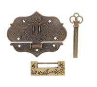 Angoily Hebilla de Cerrojo Vintage de Aleación de Zinc, Candado Antiguo de Gabinete con Pestillo y Llave, Color Bronce Envejecido, Incluye Tornillos para Caja de Madera y Joyero,