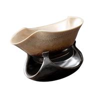 Angoily Infusor de Té de Cerámica Estilo Retro Esmalte Amarillo Filtro Portátil para Hojas de Té Colador Resistente a Altas Temperaturas Casa