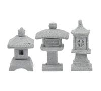 Angoily Jardín de Hadas, 3 Unidades, linternas de Piedra japonesas, Figuras asiáticas, Estatua, Mini Gata, Farol Zen para jardín, Figura Decorativa, Figuras de Piedra, Escultura, Adorno para