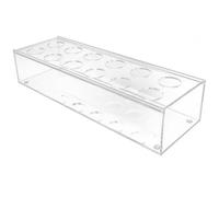 Angoily Jarrón de Flores Acrílico Rectangular Transparente 30X10X65 CM 12 Orificios para Centros de Mesa Decoración Hogar y Bodas Florero Hidropónico Delicado para Comedor y Eventos