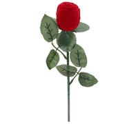 Angoily Joyero para Anillos Forma de Rosa Roja y Hojas Caja de Terciopelo 4X4 CM para Anillos de Promesa y Boda Estuche Oculto Romántico para Propuestas y Obsequio de San Valentín