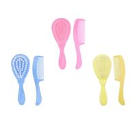 Angoily Juego de 3 Sets y 6 Piezas de Peines para Ñiño Diseño Ergonómico de Pp, Masajeador para Cuero Cabelludo Sensible y Herramienta de Limpieza para Recién Nacidos Color Aleatorio