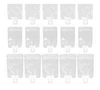 Angoily Juego de 8 Bolsas Recargables de Pet de Color Claro para Champú y Gel de Ducha, Capacidad 30ml 50ml 100ml, Diseño Cuadrado a Prueba de Fugas para Viaje