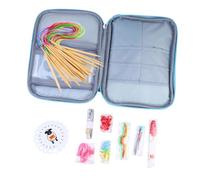 Angoily Juego de Agujas Circulares para Tejer Estuche de Almacenamiento Triangular Kit Multifuncional de Herramientas de Tejido Ganchos de Colores Adecuado para Manualidades y Proyectos