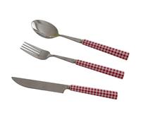 Angoily Juego de Cubiertos Multiusos con Mango Ergonómico Rojo de Acero Inoxidable y Cerámica Incluye Tenedor y Cuchara Cortadora para Comedor y Cocina