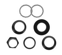 Angoily Juego de Dirección Metálica para Bicicleta Rodamientos Externos, Cuenco de Horquilla Delantero de Metal Negro, Diseño Estable y Suave para Ciclismo en Ciudad