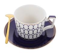 Angoily Juego Taza Café Porcelana Hueso Estilo Europeo Borde Dorado Taza Té Platillo y Cuchara para Hogar Oficina y Cafeterías Contenedor de Bebidas Elegante y Estilo