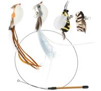 Angoily Juguete para Gato Varita con Cabeza de Recambio de Plumas Artificiales Ligera y Flexible para Gatos y Gatitos en Interiores