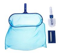 Angoily Kit de Cepillo para Piscina 3 Piezas Red Recogehojas Profunda Cepillo de Fondo y Esponja Mango Extensible de 5 Secciones Adecuado para Limpieza de Piscinas Elevadas y