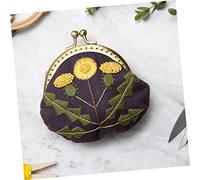 Angoily Kit de Herramientas de Bordado para Principiantes Bolso Monedero con Marco de Bloqueo Floral Incluye Aguja de Lana y Accesorios DIY para Mujeres y Niñas