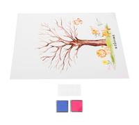Angoily Kit de Revelación de Género Árbol de Huellas Dactilares Incluye 1 Póster 2 Tintas Azul y Rosa y 1 Hoja de Pegatinas Libro de Firmas para Fiesta Shower Decoración Temática