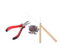 Angoily Kit Portátil con Pinzas Gancho y Dispositivo de Perlas Incluye Micro Anillos de Silicona para Instalación de y Estilos Diy